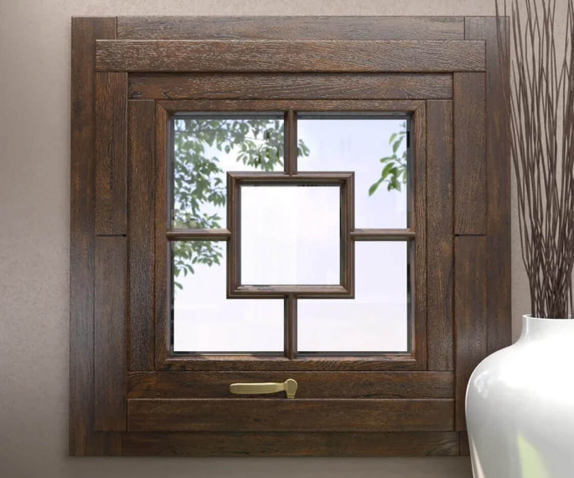 Квадратное деревянное окно Mizantin