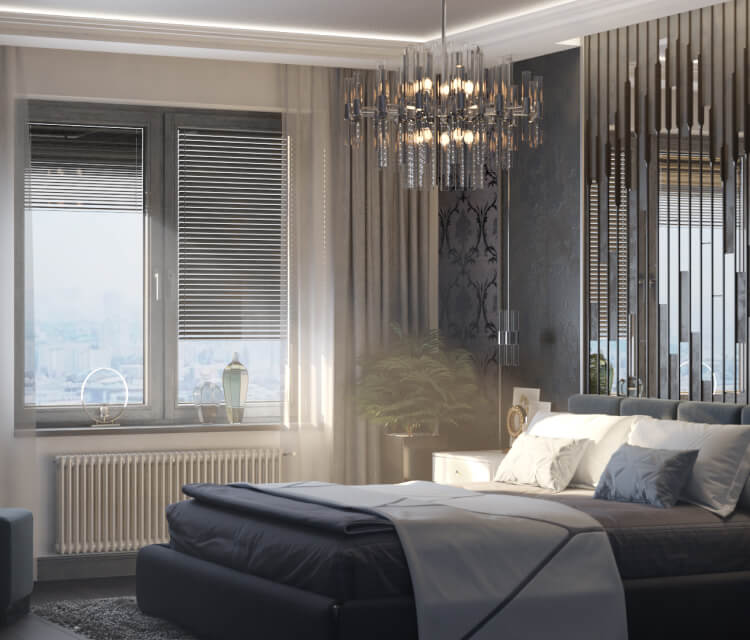 Деревянные окна в спальню