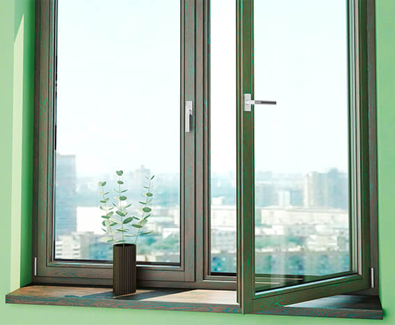 Окна из дуба с патиной от производителя