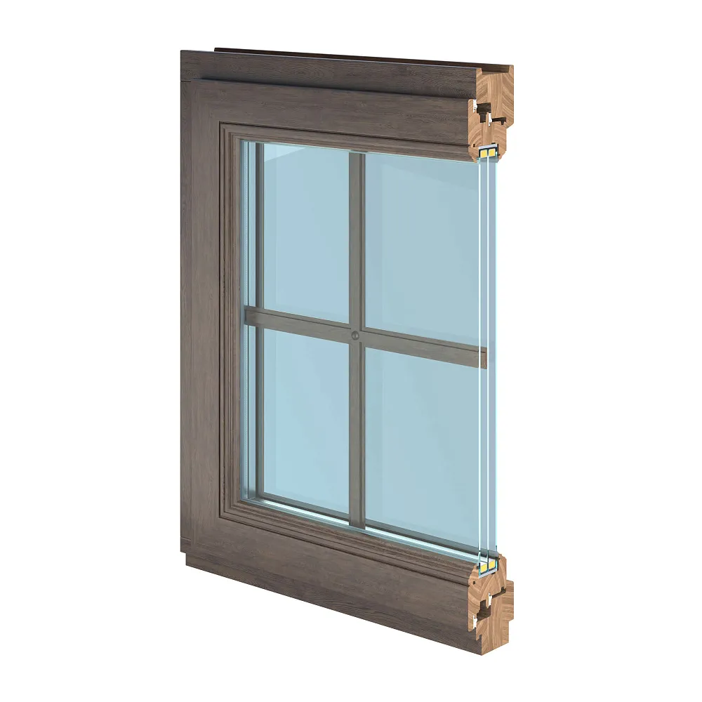 Деревянные окна с внутренней раскладкой