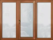 Трехстворчатое окно из дуба с широким профилем, 2100*1500 мм
