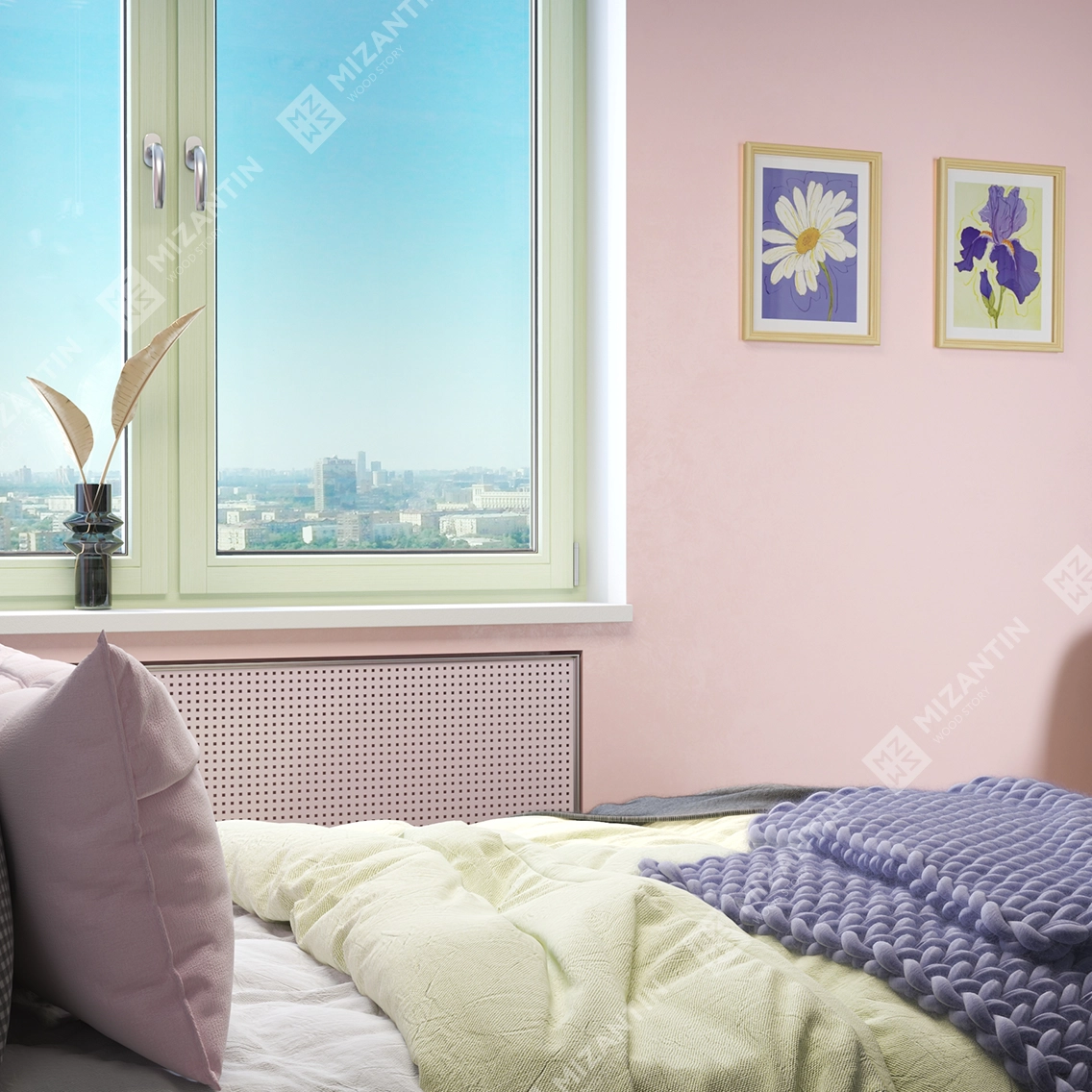 Рисунок 2. Деревянные окна MIZANTIN Classic для спальни